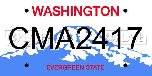 CMA2417 Washington License Plate