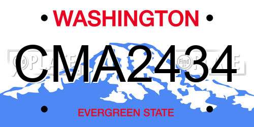 CMA2434 Washington License Plate