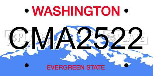 CMA2522 Washington License Plate