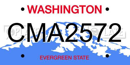 CMA2572 Washington License Plate