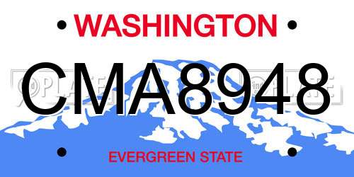 CMA8948 Washington License Plate