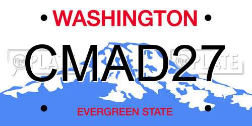 CMAD27 Washington License Plate