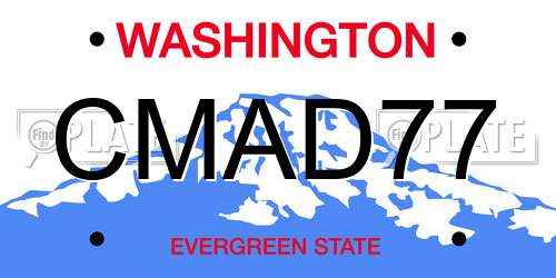CMAD77 Washington License Plate