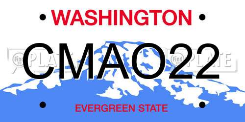 CMAO22 Washington License Plate
