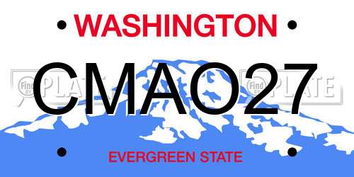 CMAO27 Washington License Plate