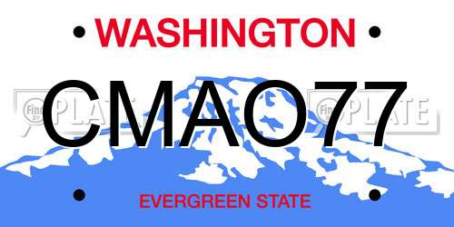 CMAO77 Washington License Plate
