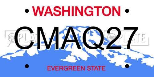 CMAQ27 Washington License Plate