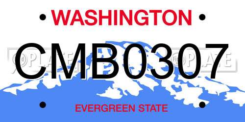 CMB0307 Washington License Plate