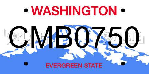 CMB0750 Washington License Plate