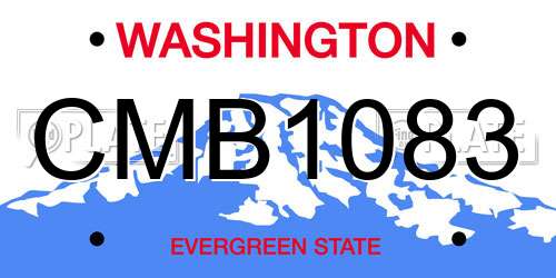 CMB1083 Washington License Plate