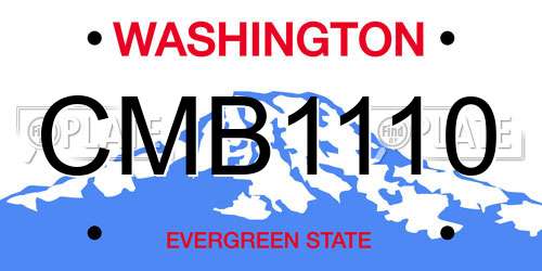CMB1110 Washington License Plate