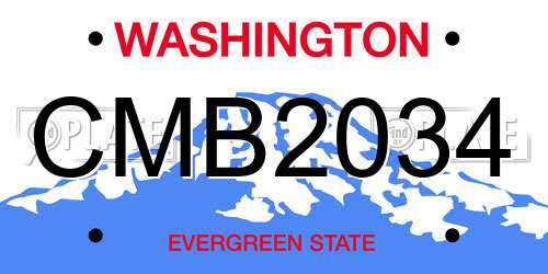 CMB2034 Washington License Plate