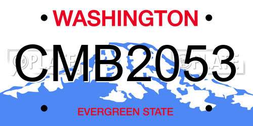 CMB2053 Washington License Plate