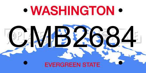 CMB2684 Washington License Plate