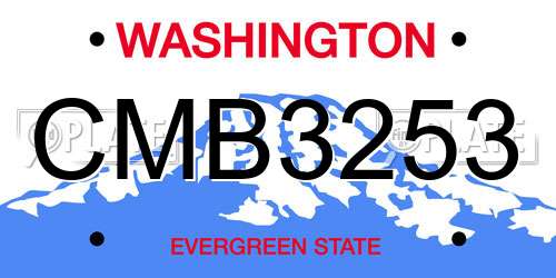 CMB3253 Washington License Plate