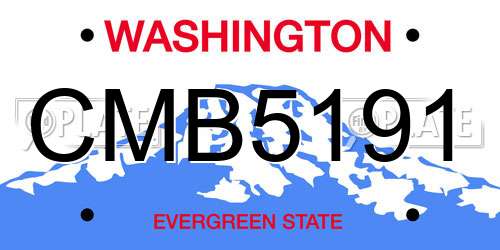 CMB5191 Washington License Plate