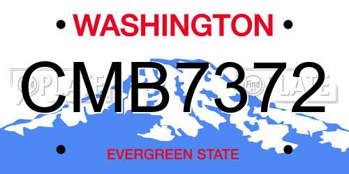 CMB7372 Washington License Plate