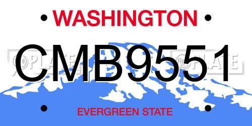 CMB9551 Washington License Plate