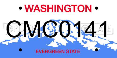 CMC0141 Washington License Plate