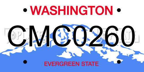 CMC0260 Washington License Plate
