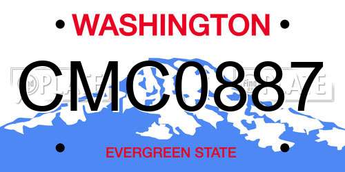 CMC0887 Washington License Plate