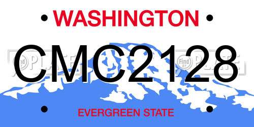 CMC2128 Washington License Plate