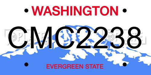 CMC2238 Washington License Plate