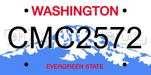 CMC2572 Washington License Plate