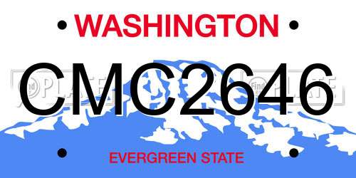 CMC2646 Washington License Plate