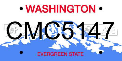 CMC5147 Washington License Plate