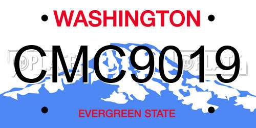 CMC9019 Washington License Plate