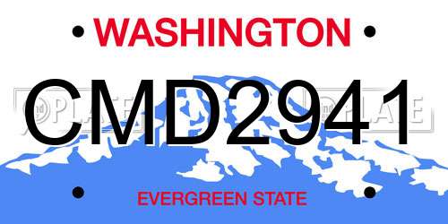 CMD2941 Washington License Plate