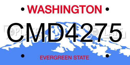 CMD4275 Washington License Plate