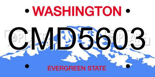 CMD5603 Washington License Plate