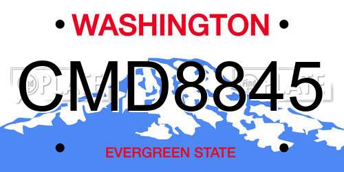 CMD8845 Washington License Plate