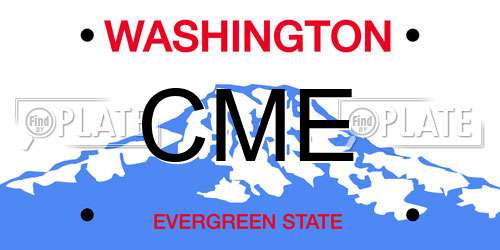 CME Washington License Plate