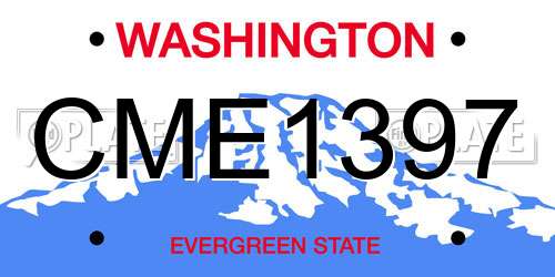 CME1397 Washington License Plate
