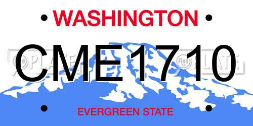 CME1710 Washington License Plate