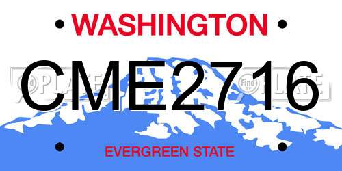 CME2716 Washington License Plate