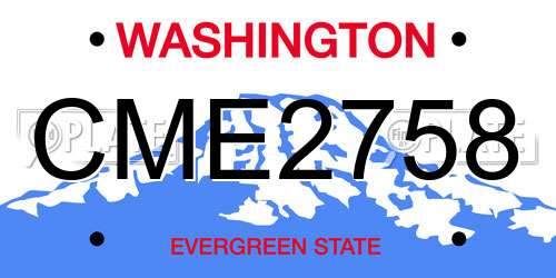 CME2758 Washington License Plate