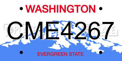 CME4267 Washington License Plate