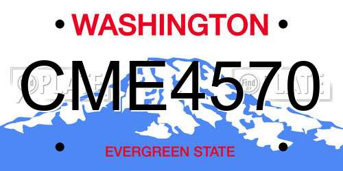 CME4570 Washington License Plate
