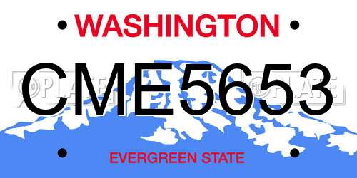 CME5653 Washington License Plate