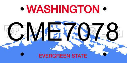 CME7078 Washington License Plate