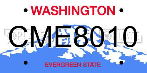 CME8010 Washington License Plate