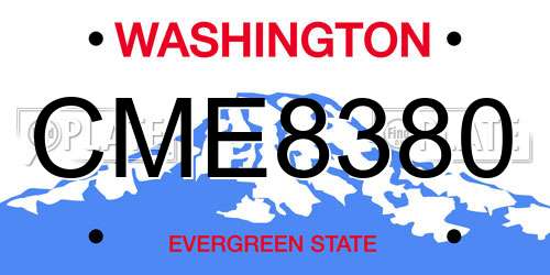 CME8380 Washington License Plate