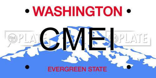 CMEI Washington License Plate