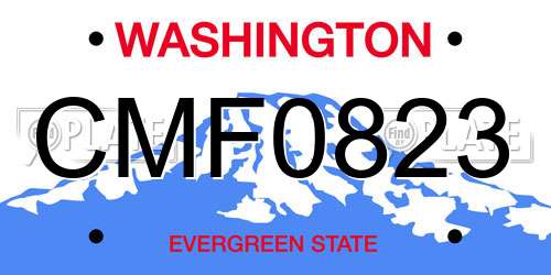 CMF0823 Washington License Plate
