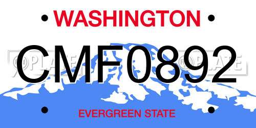 CMF0892 Washington License Plate