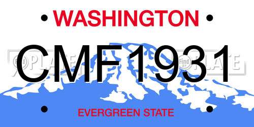 CMF1931 Washington License Plate